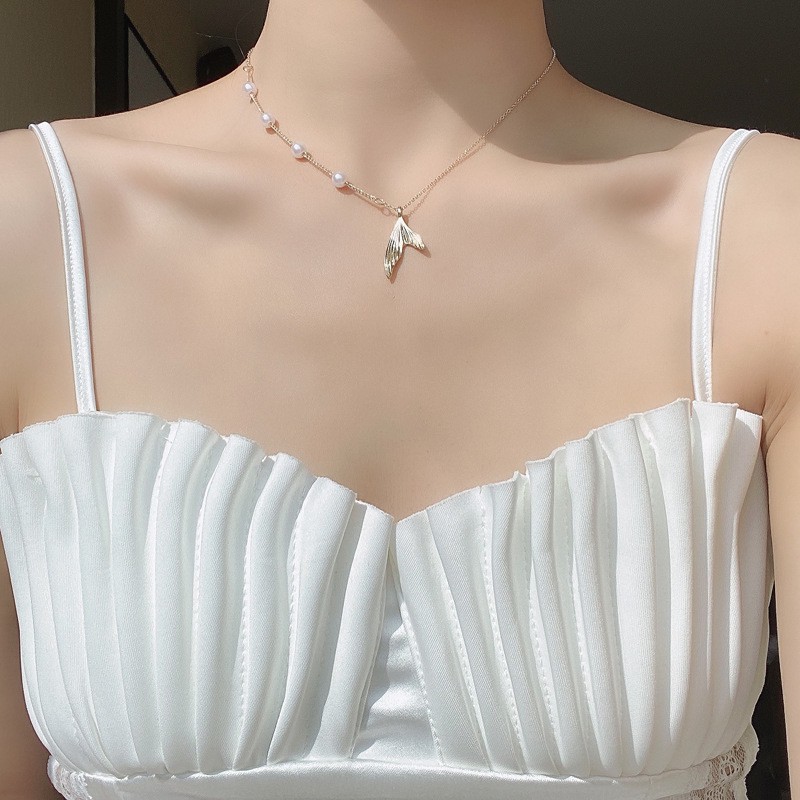 Vòng Cổ Đính Ngọc Trai Hình Đuôi Cá B0021