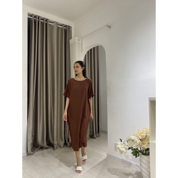Đầm váy Linen nữ suông bí dễ thương - hàng thiết kế