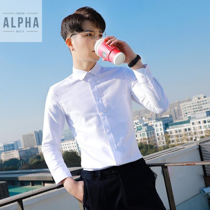 Áo sơ mi nam dài tay cao cấp, vải cotton lụa mịn mát, dáng slimfit ôm body JBAGY - SML