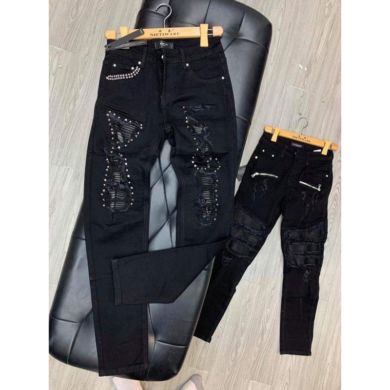 Quần bò biker nam ống côn,quần jean cao cấp vải co dãn nhẹ cực bền màu,giá rẻ nhiều mẫu Hot New 2021 Mã F486