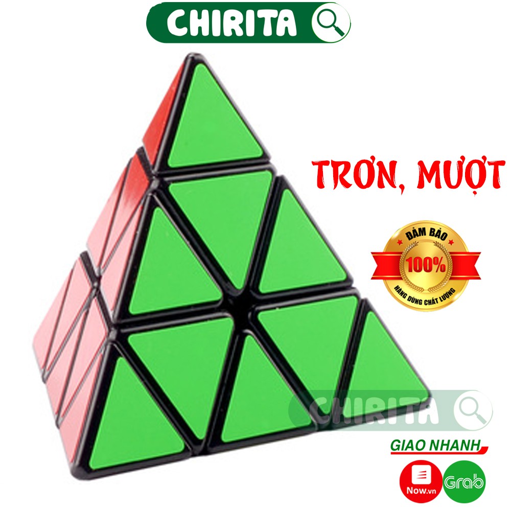 Rubik TAM GIÁC Viền Đen 3 Tầng - Chính Hiệu JU XING TOYs Cao Cấp - Rubik Biến Thể Hình Kim Tự Tháp A107221