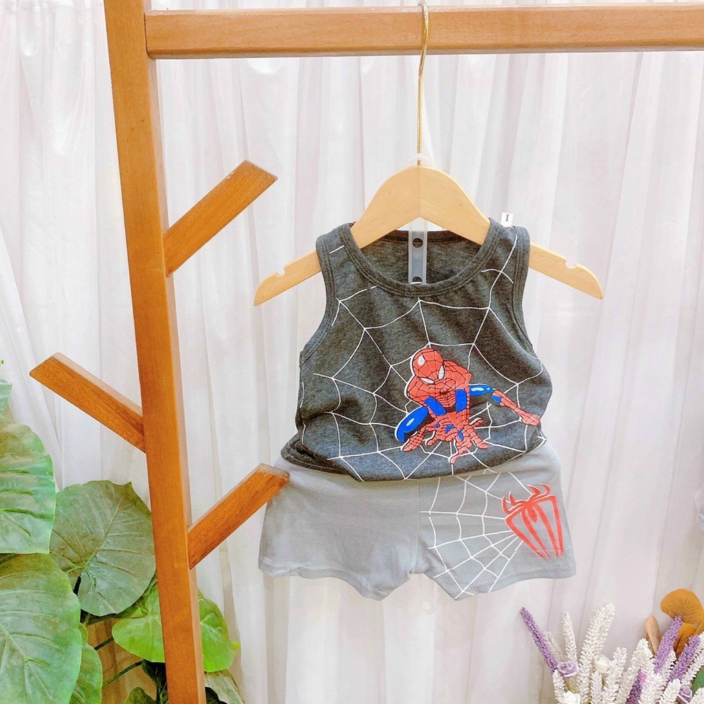 Bộ ba lỗ spidermen cho bé trai 8-18kg