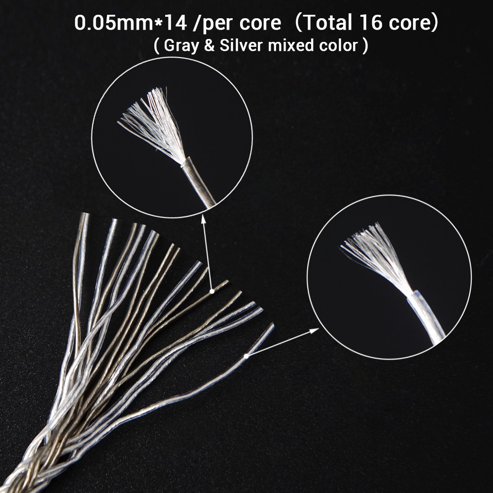 Cáp Mạ Bạc C16-4 16 Lõi 3.5/2.5/4.4mm MMCX/2Pin/QDC/NX7 Dành Cho QDC C12 ZSX ZSN Pro ZS10 Pro V90 TFZ NX7 Pro DB3 F3 Blon BL-03