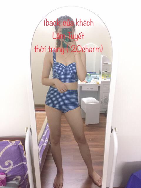 Set Bikini đi biển _ Bộ đồ bơi kẻ caro 💦20Charm💦 | BigBuy360 - bigbuy360.vn