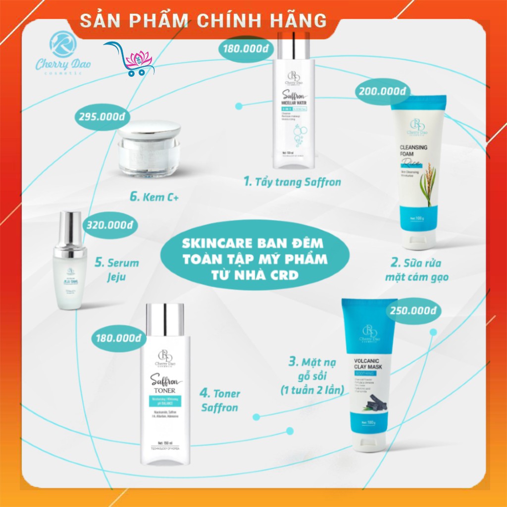 Bộ Dưỡng Da Mặt Ban Đêm - Mỹ Phẩm CRD Cherry Đào