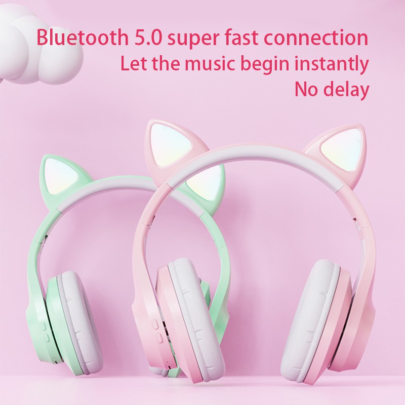 Tai nghe thể thao Bluetooth T6 thiết kế tai mèo giảm tiếng ồn âm trầm bass