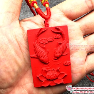 Mặt dây chuyền hình con cá chu sa B157