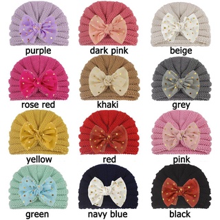 HABELYI Mũ Turban Đan Len Co Dãn Cho Bé