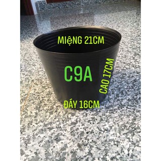 Combo 10 chậu nhựa đen mềm size C9A KT: 21x16x17cm