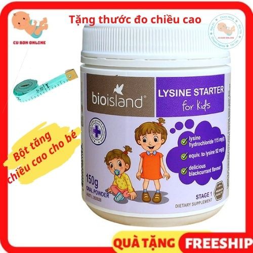 bột tăng chiều cao Bioisland Lysine Starter For Kids  Úc 150 gram giúp hấp thụ canxi phát triển chiều cao cho trẻ