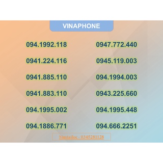 SIM VINAPHONE. SIM SỐ ĐẸP - SIM CẶP ĐÔI - SIM DỄ NHỚ