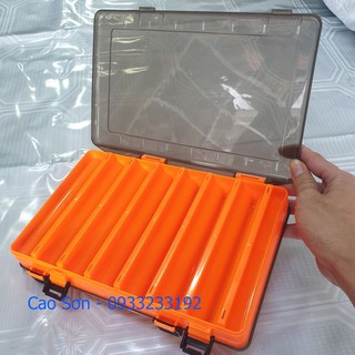 Hộp đựng mồi và phụ kiện câu lure 2 mặt 14 ngăn cao cấp, Hộp đựng mồi giả câu lure nhiều ngăn