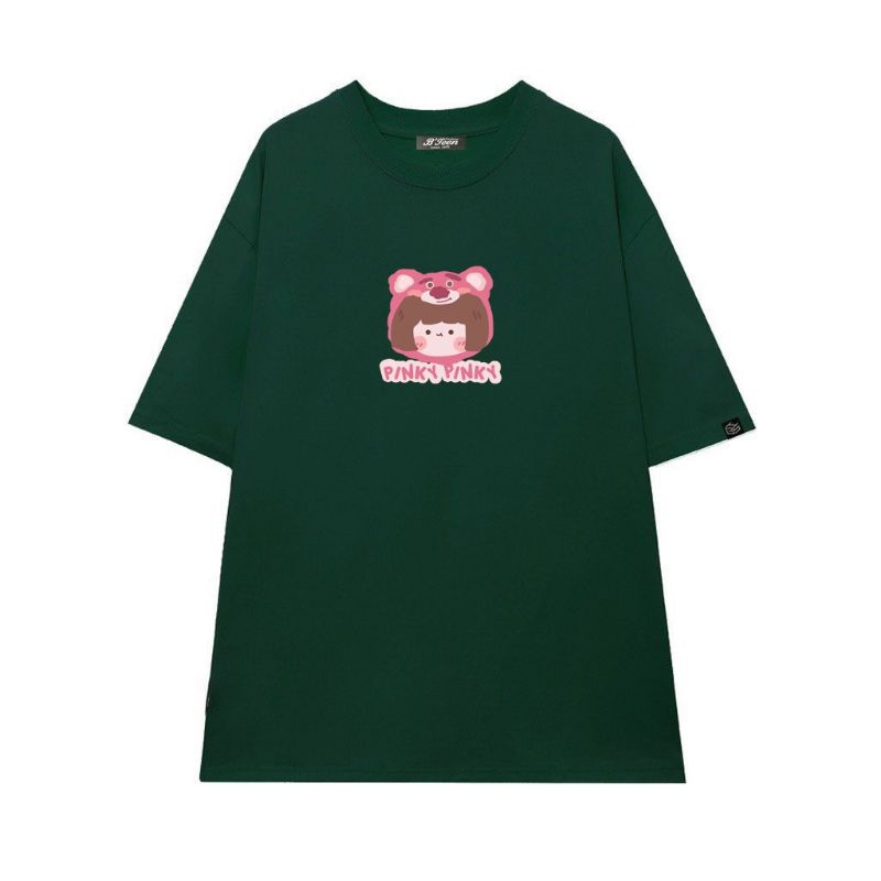 Áo thun tay lỡCó sizeFull màu unisex Cô gái Pinky