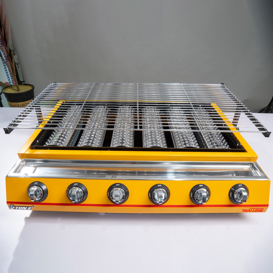 Bếp nướng gas 6 họng dài ETON K333 - Nướng hàu, thịt xiên, hải sản