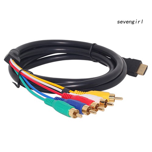 Cáp ChuyểN ĐổI Âm Thanh / Video AV 5Ft HDMI Sang 5-RCA RGB Mạ VàNg