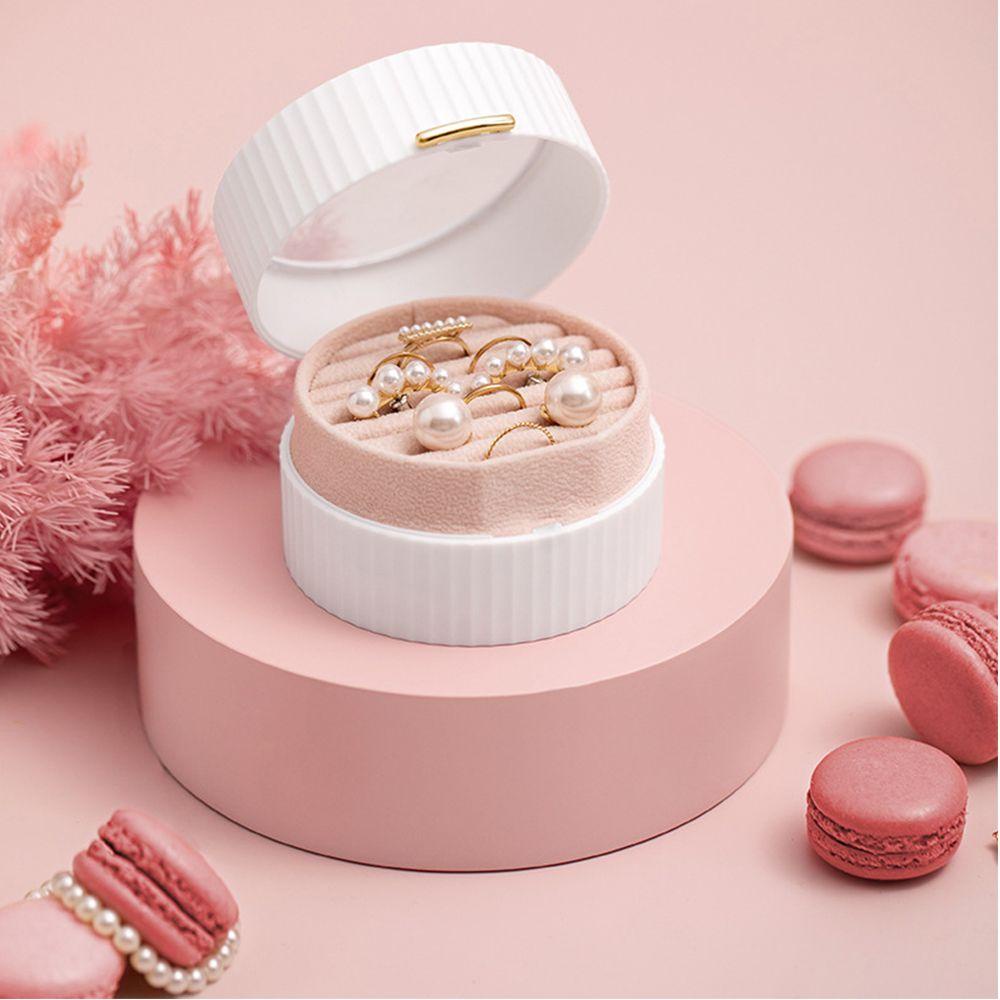 Hộp Đựng Trang Sức Mini Hình Tròn Đơn Giản Dành Cho Nữ