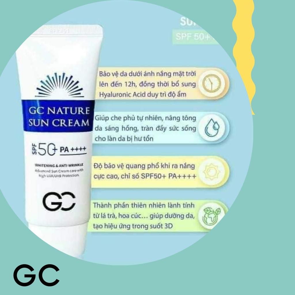 Combo 2 kem chống nắng nâng tone da GC Nature Sun Cream SPF 50+ PA+++ 60ml Hàn Quốc - Sale Chính hãng