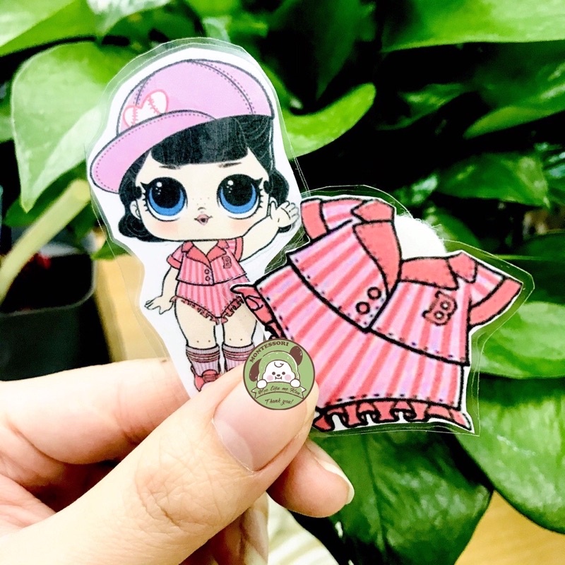 - Bộ sưu tập thời trang Lol suprise, học liệu thay quần áo búp bê, bóc dán montessori