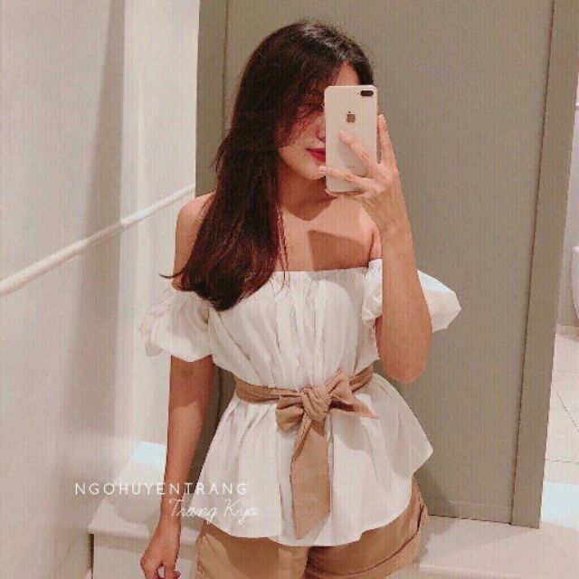 Set bộ nữ áo trễ vai kèm quần ngắn