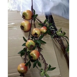 cây giả cành lựu 7quả to trang trí nhà cửa  phú quý may mắn