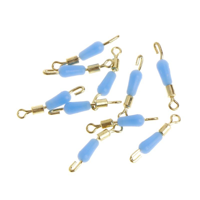 ✿10 Pcs/Set Fishing Line Clip Silicone Bead Swivel Anti Wrap Sub Line Connector Quick Rotating Accessories