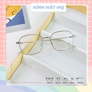 Gọng kính nam nữ, kim loại mảnh nhẹ dáng đa giác 72328 Siêu hot 2023 - Kính Mắt Five Minutes