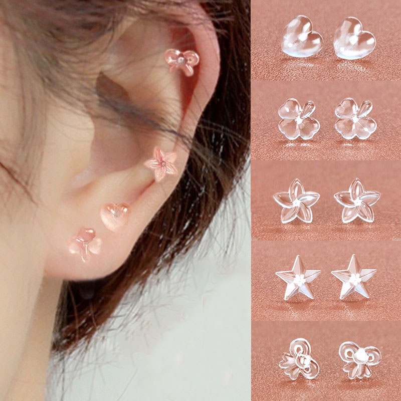 Bông Tai Nhựa Trong Suốt Thời Trang Cá Tính