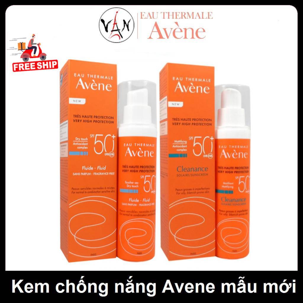Kem chống nắng avene cleanance / fluide da dầu nhờn mụn nhạy cảm spf 50+ 50ml
