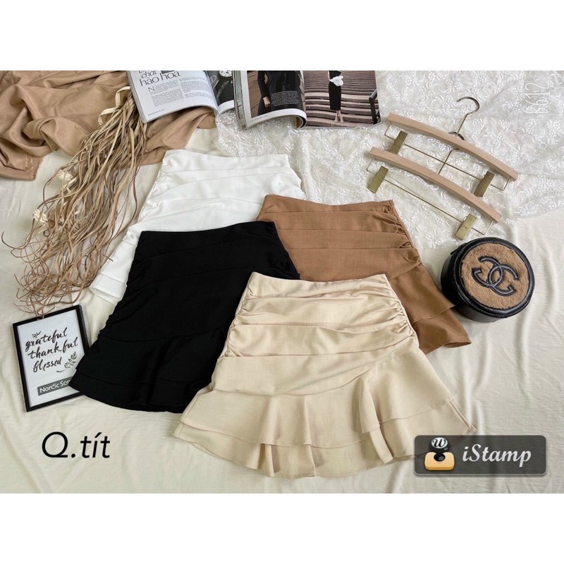 FREE SHIP - Chân váy quần váy dúm sang chảnh phong cách Hàn quốc ảnh thật video | BigBuy360 - bigbuy360.vn