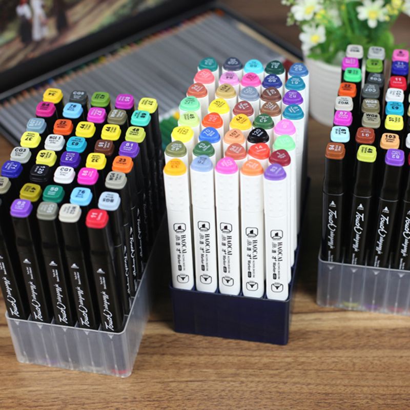 GODD  30/40 Slots Marker Pen Storage Holder Brush Pencil Rack Table Stand Organizer Multifunction Tool