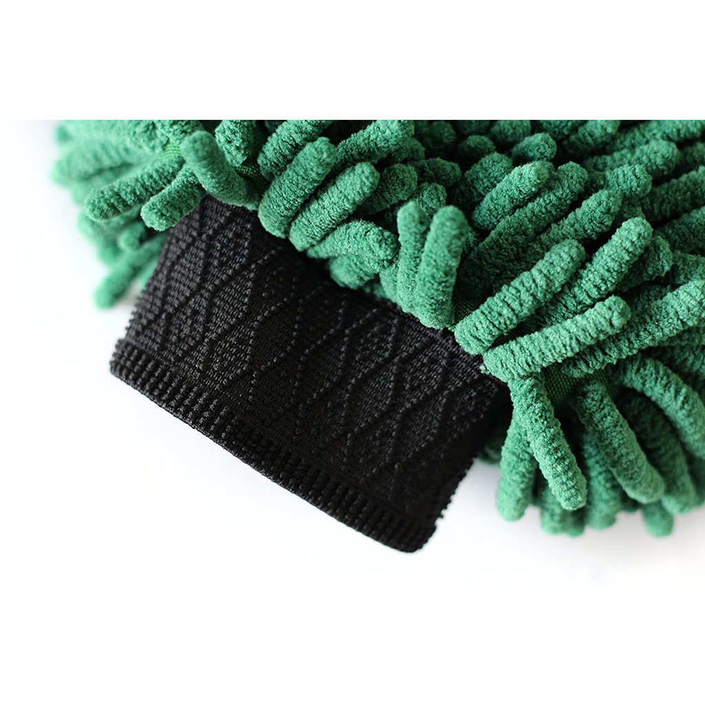 Găng tay rửa xe siêu mềm màu XANH sợi Microfiber giữ bọt MaxShine Crazy Micro-Chenille Wash Mitt 24x17cm 1120003G