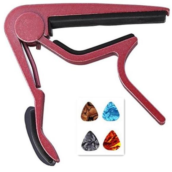 Capo đàn guitar một tay màu đen/xanh dương/đỏ/vàng/bạc)