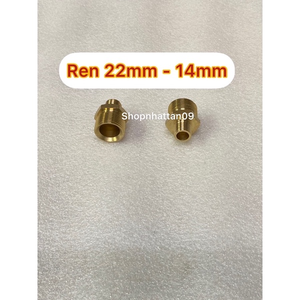 Kép nối dây ren ngoài 22mm ra ren ngoài 14mm - Kép đồng nối dây 22 - 14mm