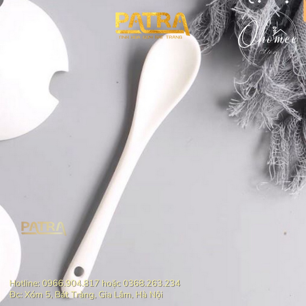Thìa gốm sứ trắng - thìa pha cafe sang trọng