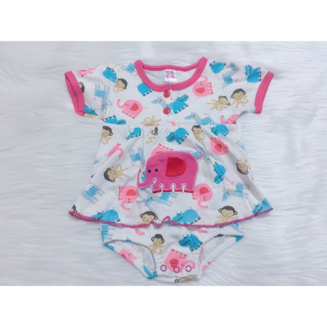 Đầm chip voi hồng bé gái size 6-18m