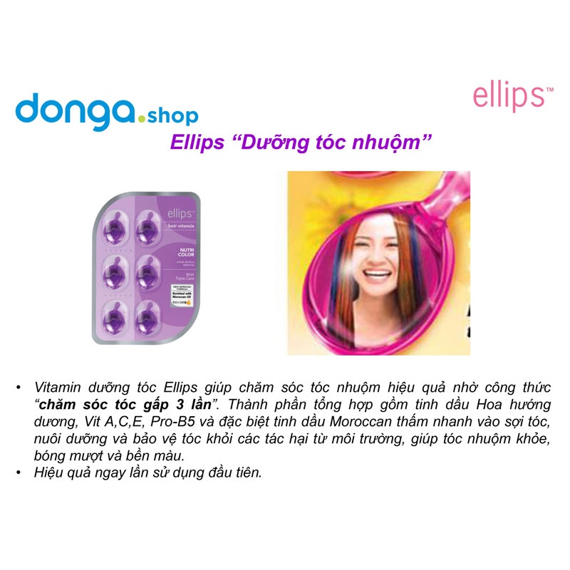 Set Kem ủ tóc - Viên dưỡng tóc Ellips chăm sóc tóc nhuộm toàn diện, giúp giữ màu, phục hồi hư tổn cho mái tóc chắc khỏe