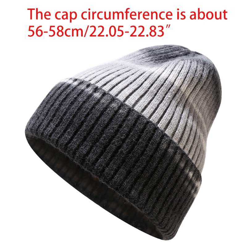 Mũ Beanie Dệt Kim Màu Gradient Thời Trang Mùa Đông Ấm Áp