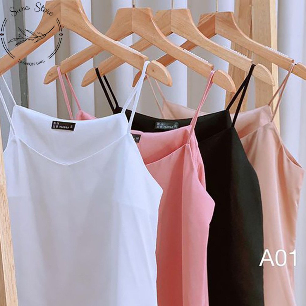 Áo 2 dây nhiều màu vintage áo 2 dây nữ cao cấp chất lụa mềm mại