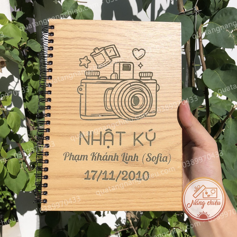 NHẬT KÝ TUỔI TEEN - Notebook ghi chép kỷ niệm tuổi học trò - Sổ bìa gỗ cứng 2 mặt dày dặn khắc theo yêu cầu