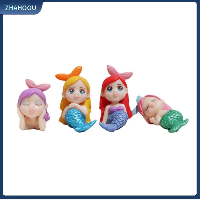☃Nhà☃ Set 4 Đồ trang trí Búp Bê Nàng Tiên Cá Trang Trí Bể Cá