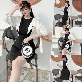 Đầm kiểu tay thắt nơ bèo
