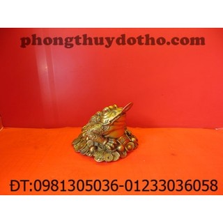 Cóc ba chân đồng nhỏ ngậm tiền (cao 8 dài 11 cm) -