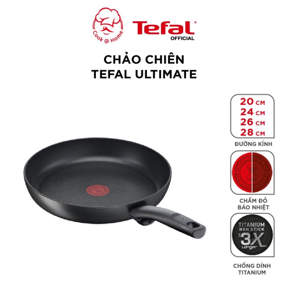 Chảo chiên Tefal Ultimate size 20, 24, 26, 28 cm G2680272/G2680472/G2680572/G2680622