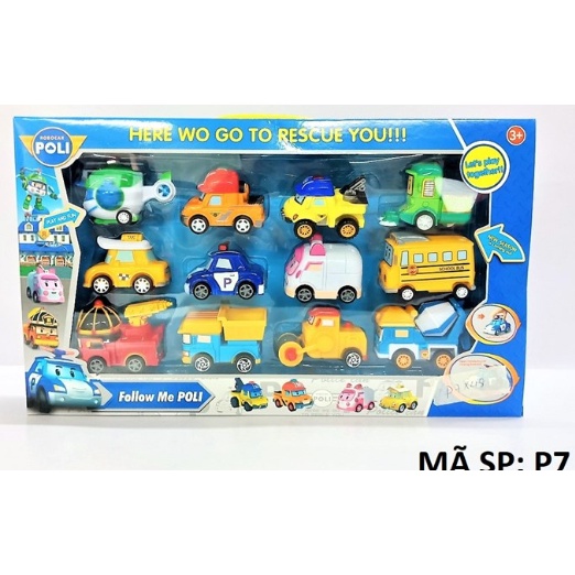 Hộp đồ chơi 8xe Robocar Poli và những người bạn