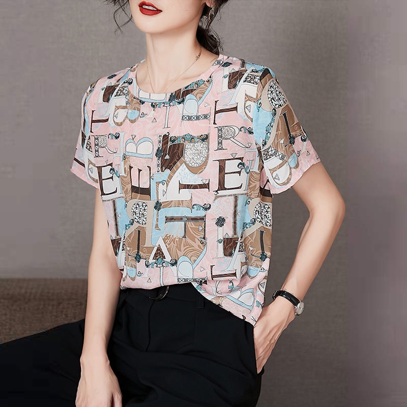 Áo thun tay ngắn plus size cho phụ nữ trung niên