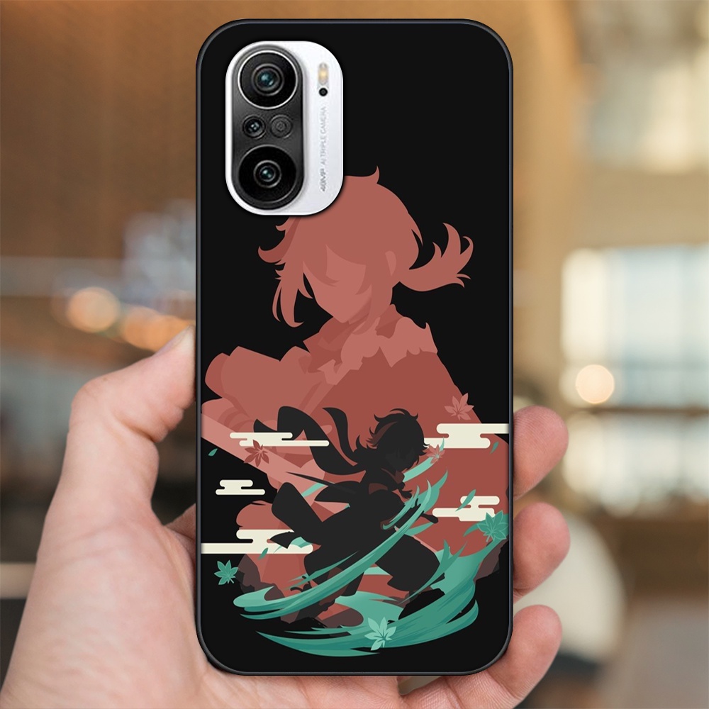 Ốp lưng Xiaomi K40 viền đen in hình Kazuha Genshin Impact