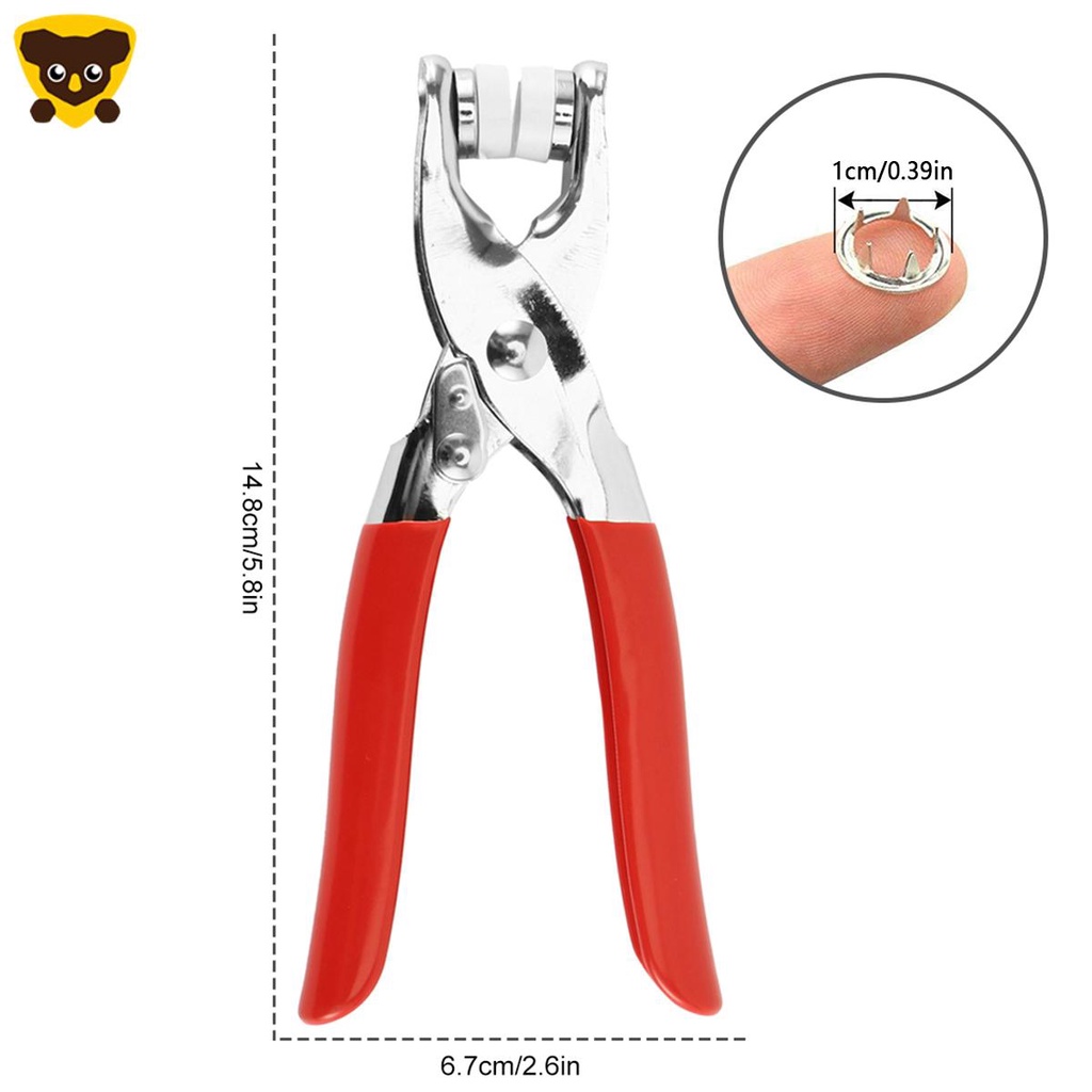 Bộ dụng cụ bắt nút bấm 100 bộ nút bấm 10mm Nút bấm năm móng bằng kim loại với kìm buộc
