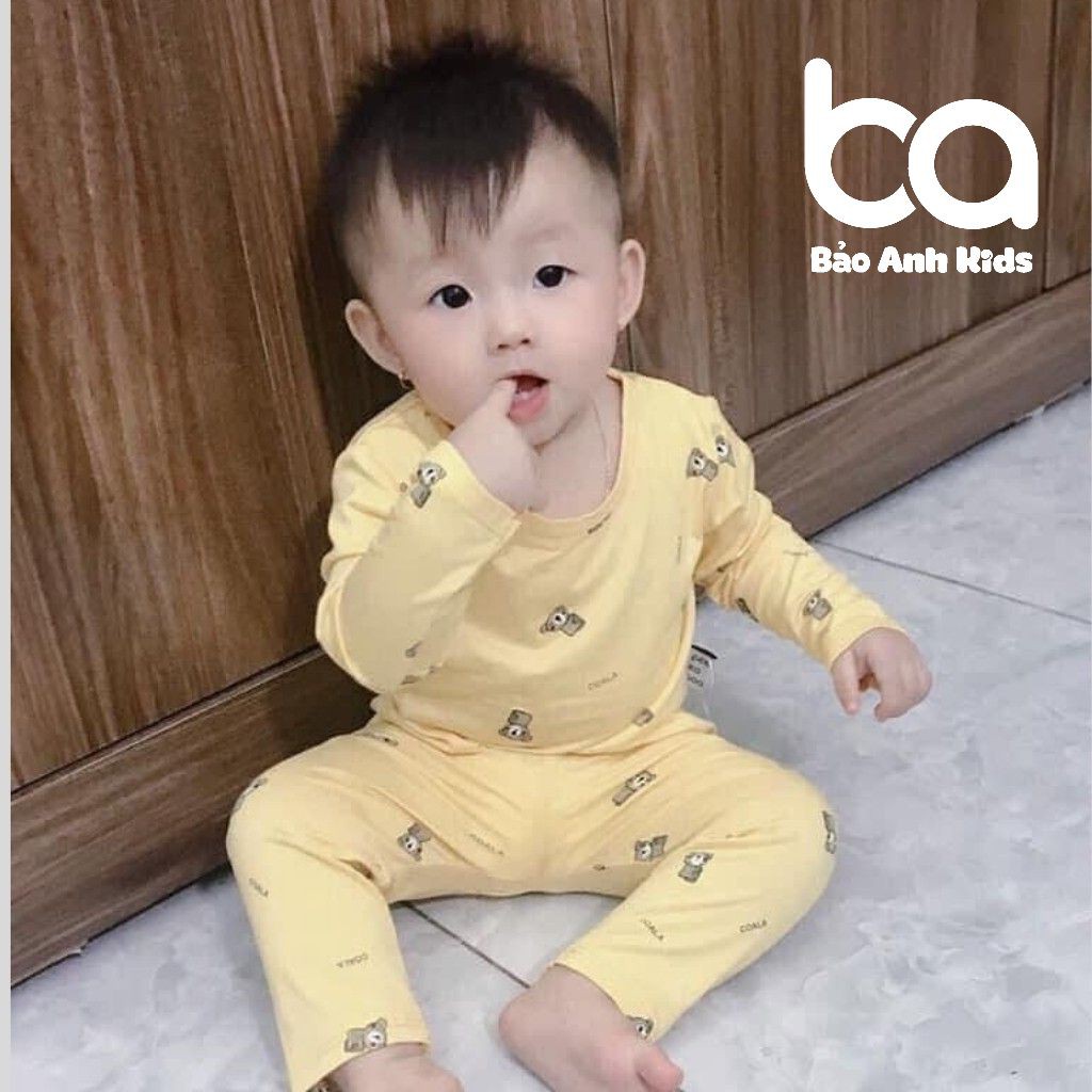 Bộ Đồ Cho Bé Trai Bé Gái Dài Tay Chất Thun Lạnh Mềm Mịn Họa Tiết Panda, Bộ Quần Áo Cho Bé Mặc Nhà - TDLCPAND