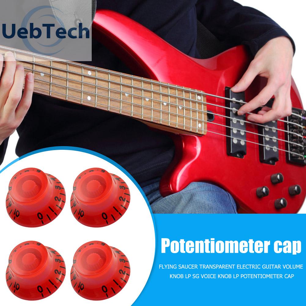 Uebtech 4x Acrylic Guitar Volume Tone Speed Control Knob for LP SG Electric Guitar