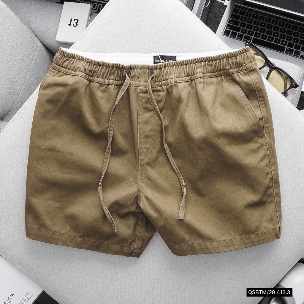 Quần Short Kaki Ngắn Unisex Nam Nữ BENTINO Dây Rút Hàng Xuất Xịn